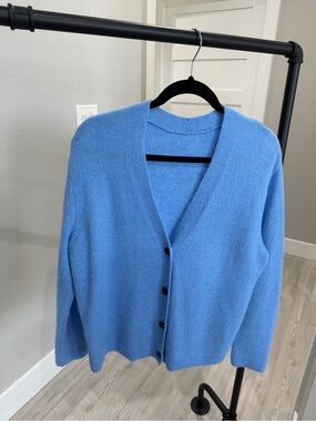 J. Crew Cornflower Blue V-Neck Button Cardigan